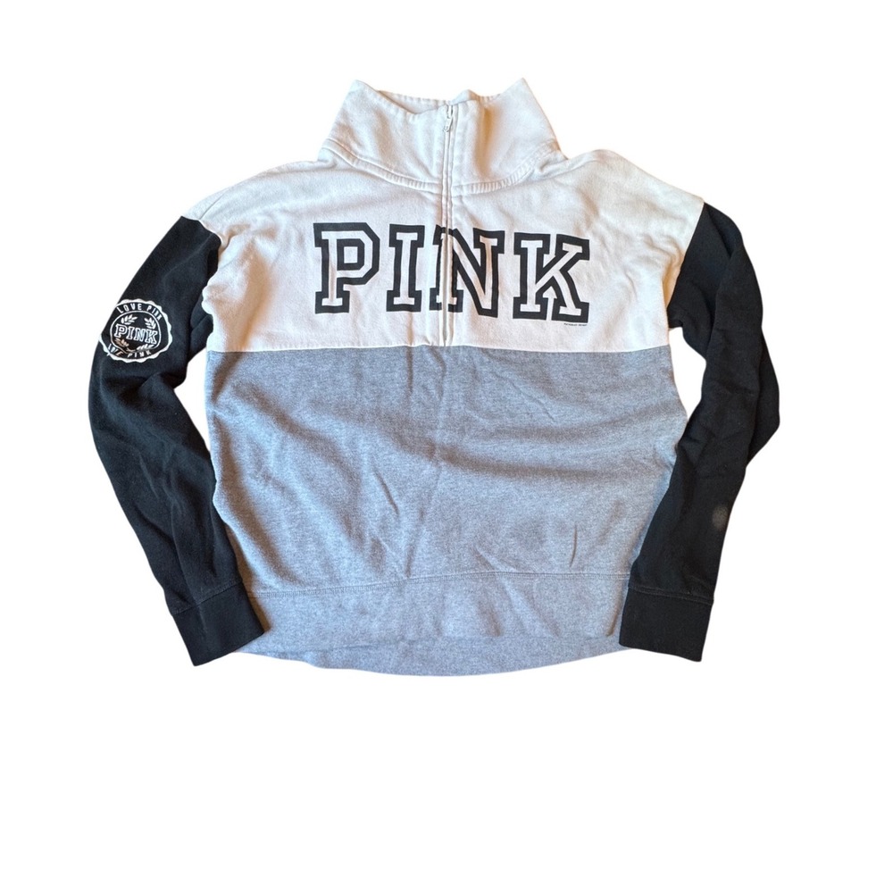 PINK by Victoria's Secret Colorblock Quarter Zip‎ Sweatshirt Women's Medium
